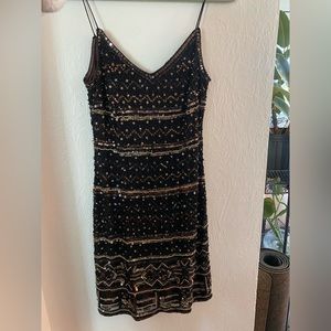 Theia Beaded 20s Inspired Mini Dress